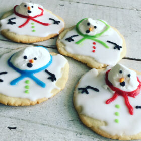 Melting snowmen custom christmas biscuits