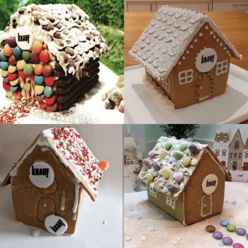 branded gingerbread house kit by post