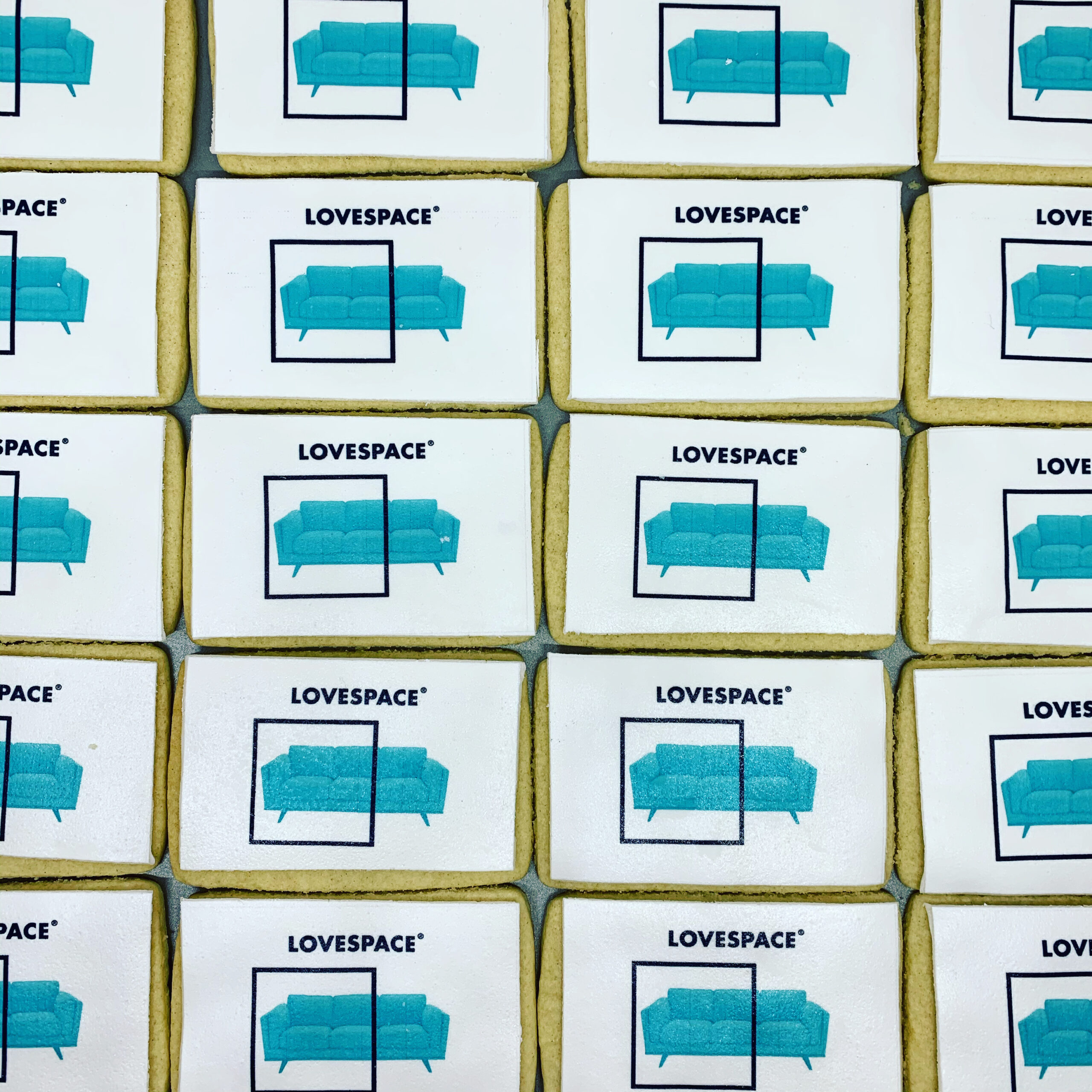 edibly printed logo biscuits