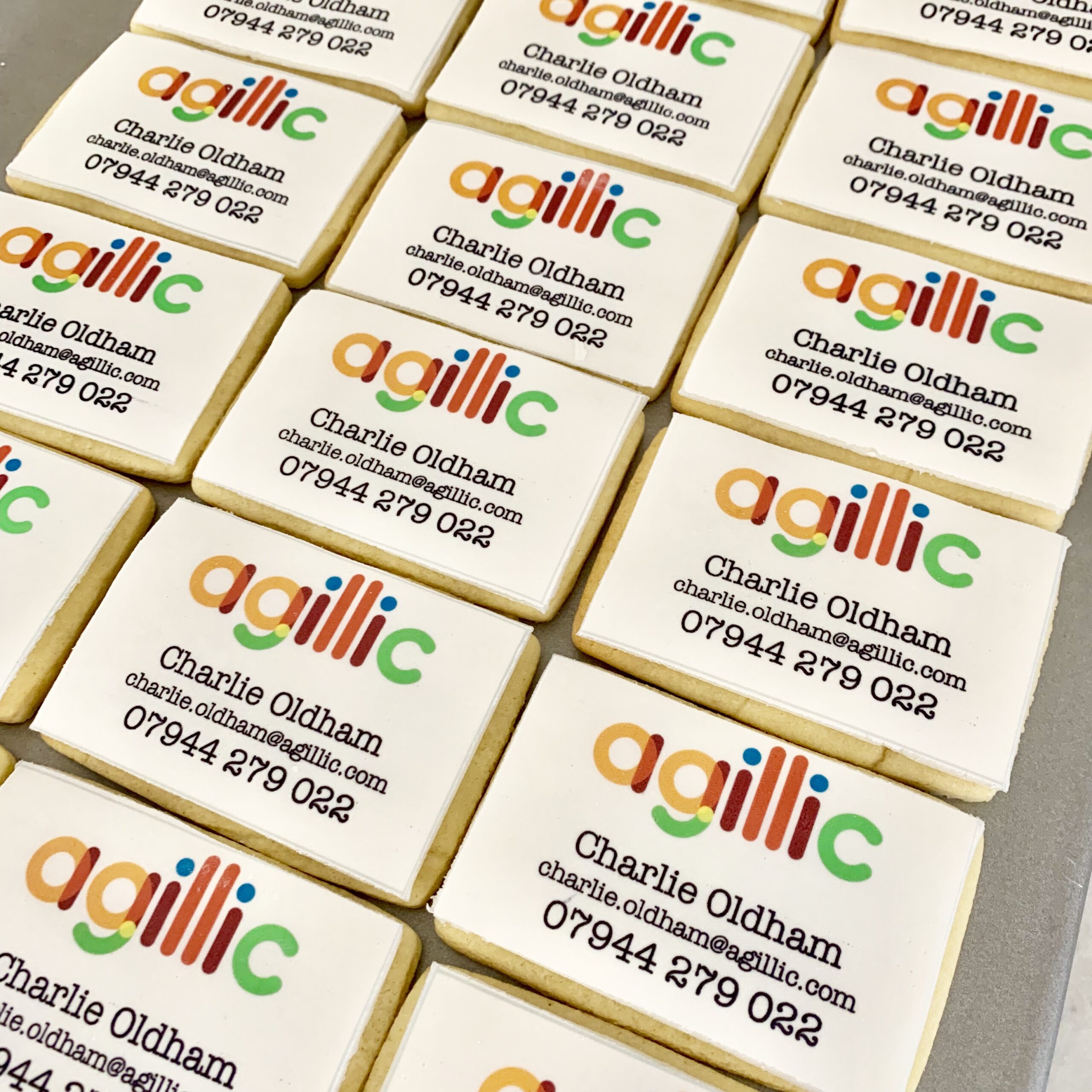 branded biscuits edible business cards