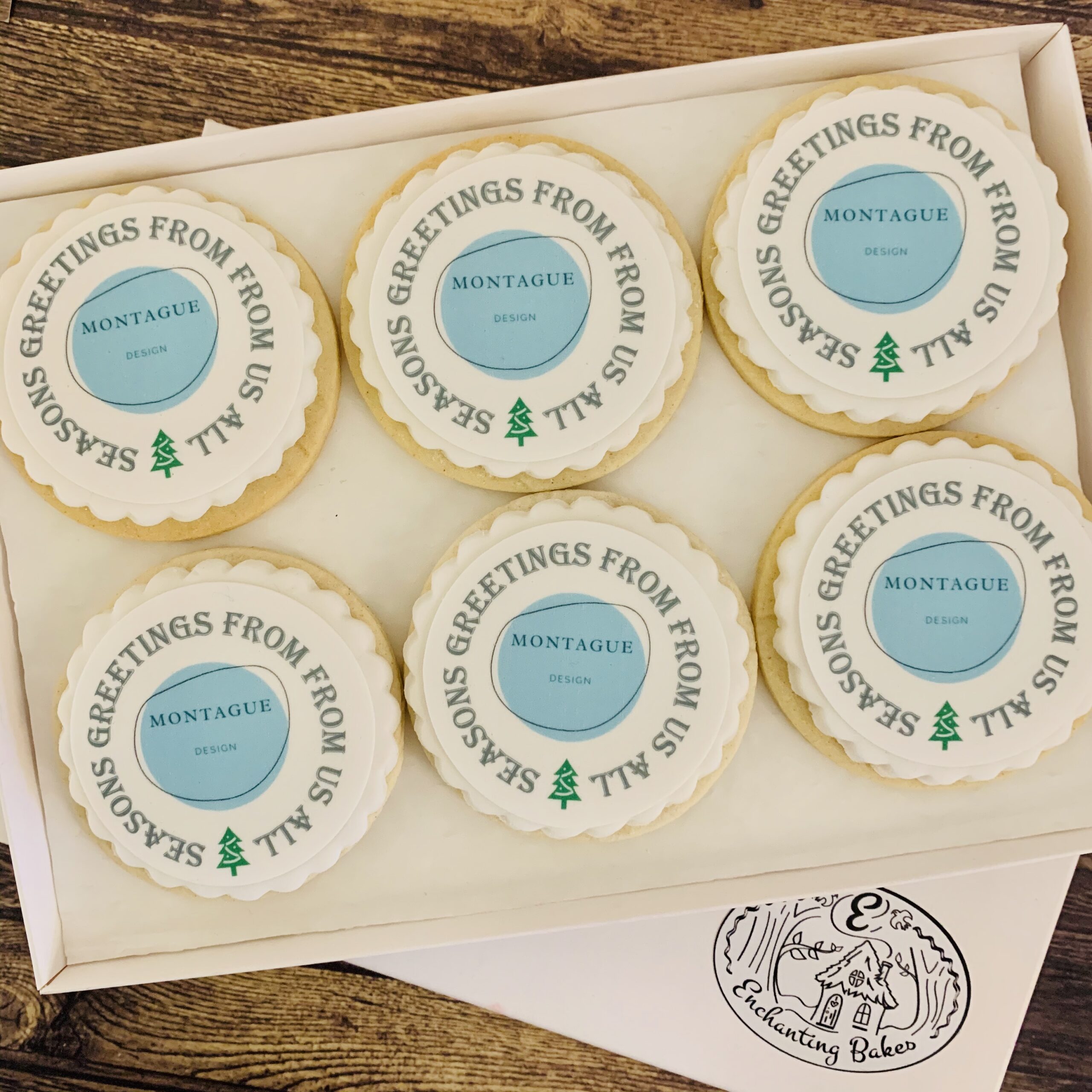 edibly printed logo christmas biscuit gift box