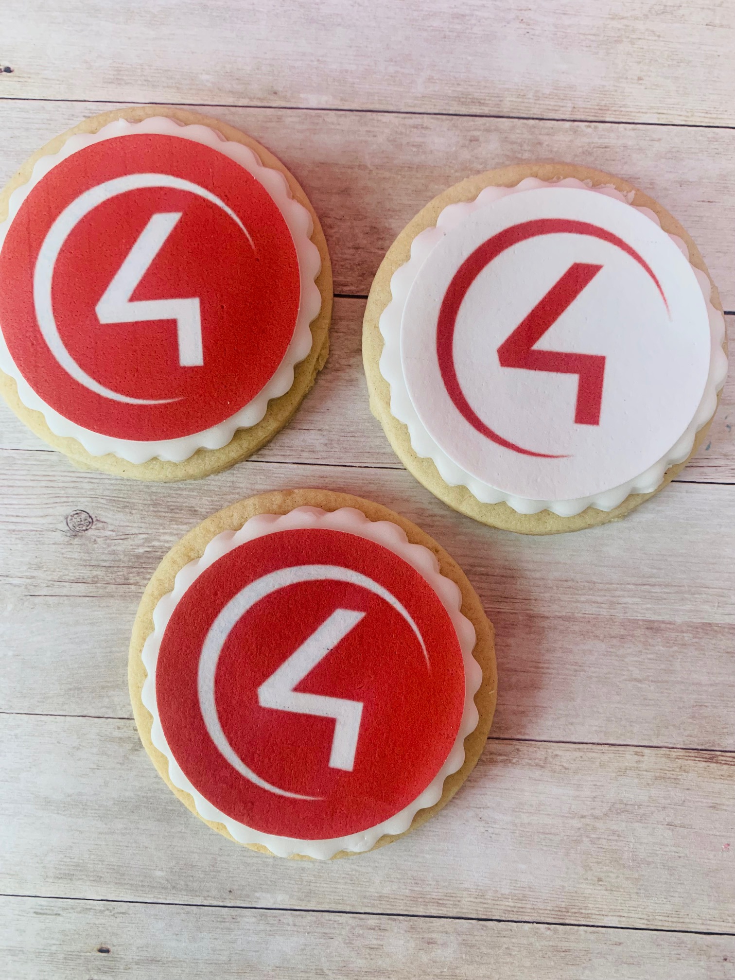 branded biscuits with logos on