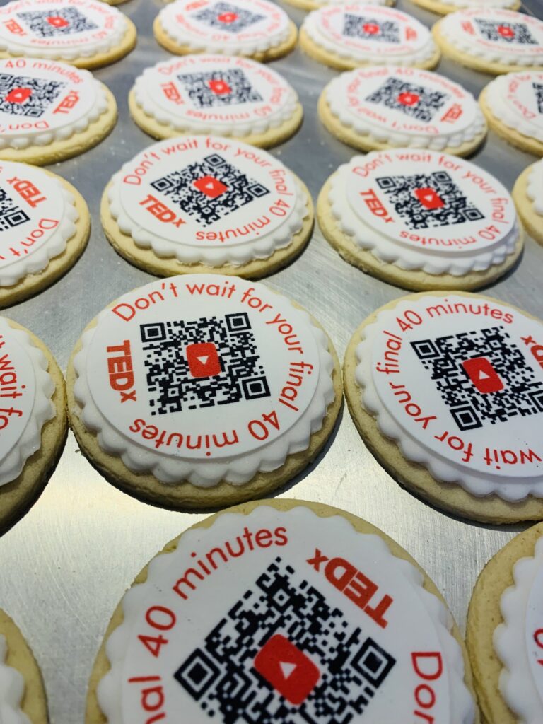 edible QR code biscuits for events