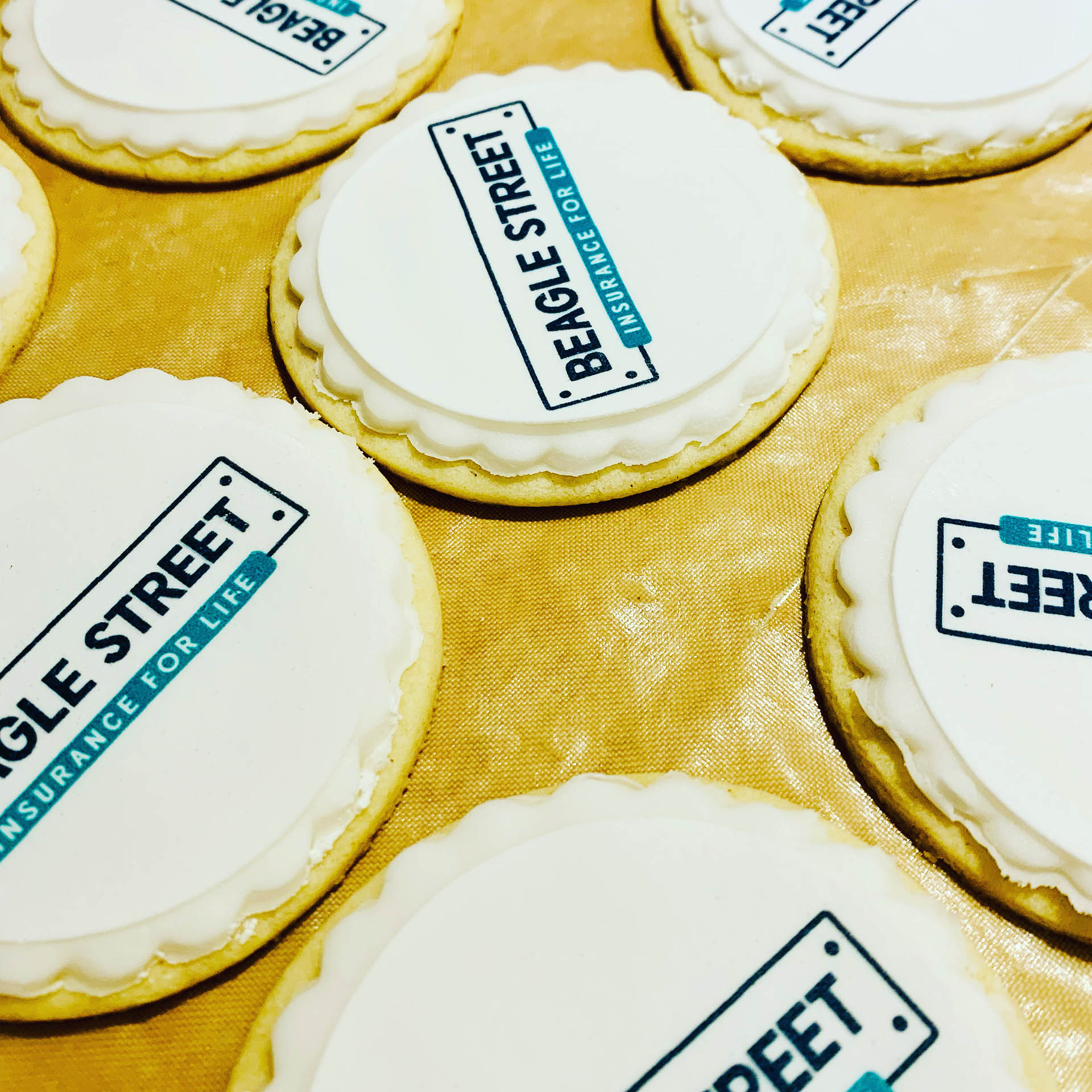 printed logo biscuits