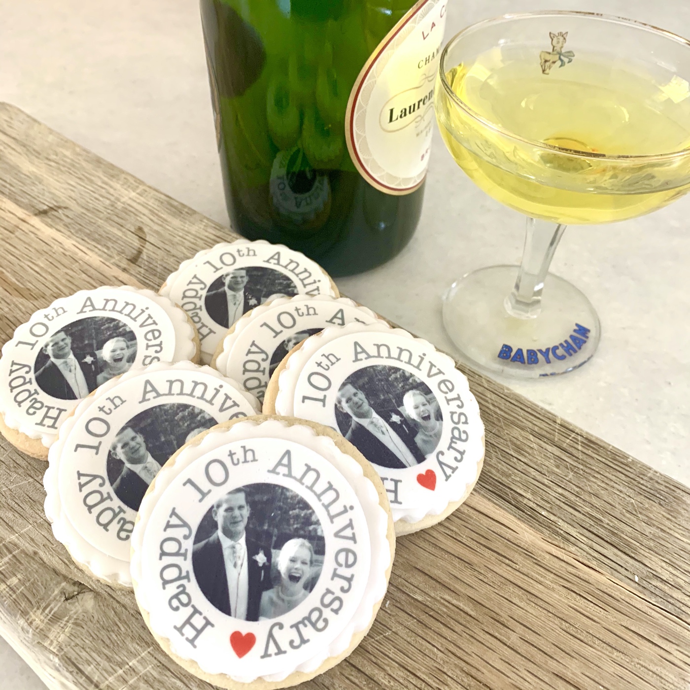 anniversary photo biscuit gift