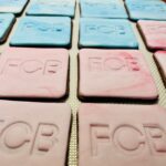 colourful embossed logo biscuits